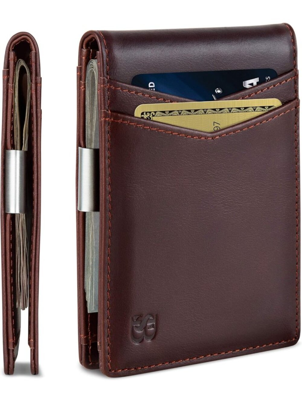 Slim RFID Blocking Money Clip Wallet - Minimalist Front Pocket Card Holder for